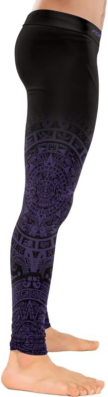 Aztec Men Jiu Jitsu Spats Grappling Tight-fit Compression Leggings for Men MMA BJJ Workout