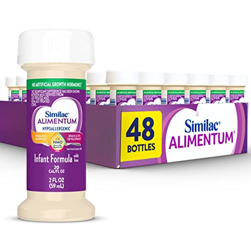 Image of Similac Alimentum with 2’-FL HMO Hypoallergenic Infant Formula, for Food Allergies and Colic, Suitable for Lactose Sensitivity, Ready-to-Feed Baby Formula, 2-fl-oz Bottle, Pack of 48