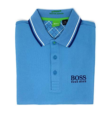 Hugo Boss Mens Paddy Moisture Manager Pro Edition Polo Shirt 50249000 (Open Blue 468, Small)