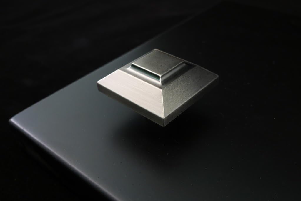 Ultra Grade URBN Architectural 1-1/2 Inch Square Cabinet Knob with Beveled-Edge, Dark Silver Finish (Pack of 4)