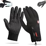 Winter Gloves, Thermal Touch Screen Windproof Gloves, Waterproof Windproof Non-Slip Thermal, Full Finger Mittens for Outdoor (Medium)