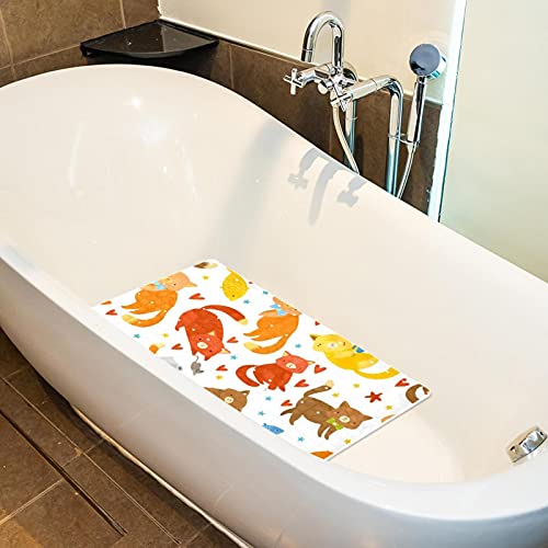 Tapis de douche antidérapant pour baignoire lavable en machine avec ventouses