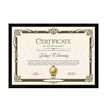 Harapu 8.5x11 inch Picture Frames, A4 size 8.5x11 Without Mats Black Certificate Diploma Document Fr