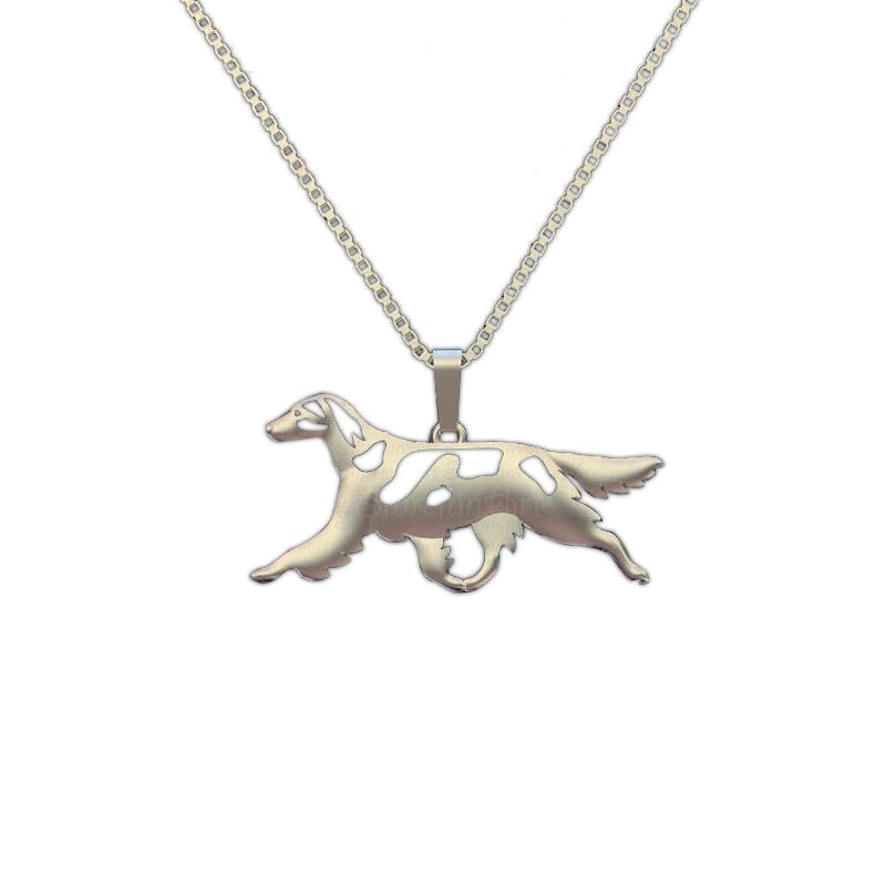 925 Sterling Silver Irish Red White Setter Pendant Necklace Gift For Dog Lovers Dog Necklace Pet Jewelry Dog Memorial Dog Keepsake Personalized Animal Jewelry Birthday Custom Jewelry