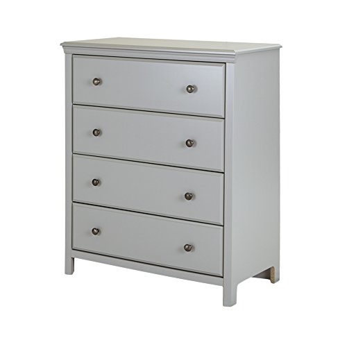 South Shore Cotton Candy 4-Drawer Dresser, Soft Gray with Ceramic Handles