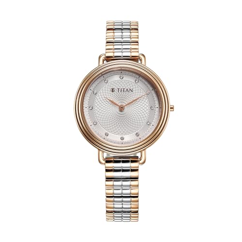Titan Aura Quartz Analog Silver Dial Stainless Steel Strap Watch for Women-95244KM01 (B0CZXS9H1X) Amazon Price History, Amazon Price Tracker