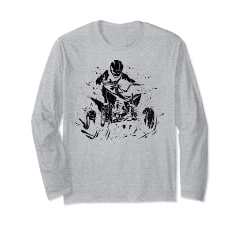 Quad Racer Funny Mudd Racing Bogging Mudding Gráfico Manga Larga