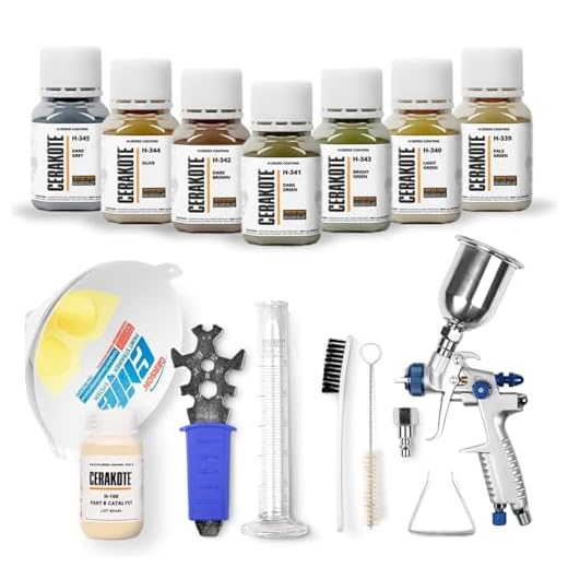 CERAKOTE® H-Series 7-Color Camo Coating Kit (4 oz. Each) - Everything Needed to Spray Cerakote - Perfect Color Selection for Camo Application - Oven Cure - Durable, High Performance Ceramic Coatings