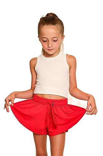 Youth Girls Flowy Athletic Shorts with Spandex Liner. Butterfly Shorts for Fitness, Running, Sports with Drawstring Closure4