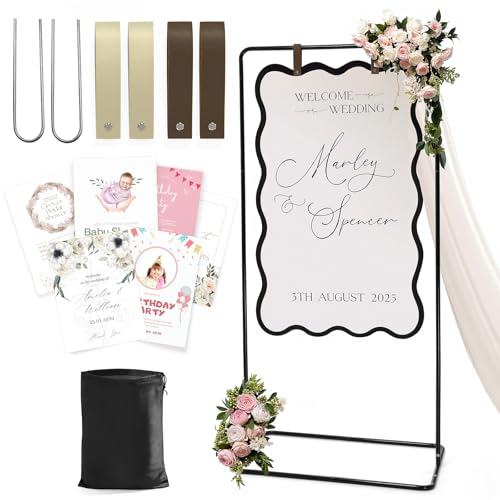 Wedding Welcome Sign Stand, Welcome to our Wedding Sign Holder, Black...