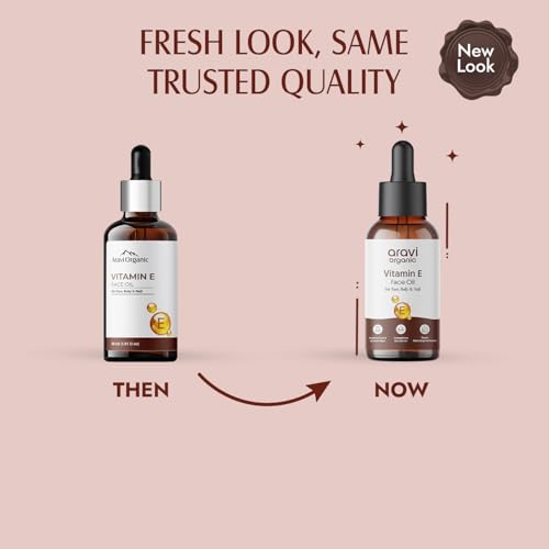 Image of Aravi Organic Vitamin E Oil For Face - Best Oil For Body and Nail - Enriched Veg Vitamin E Source - For Nourish Your Face and Repair Damaged Skin - 30 ml