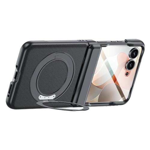 For Motorola Razr 70/70+/70 Ultra�p�X�����P�[�X ? �}�O�l�b�g�����O�E���b�L�d�グ�q���W�ی�E���U�[���J�o�[�i��ʕی�t�B�����t���j,70+,Black