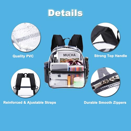 Image of Fomaris 2 Pack Clear Backpack Bulk - 12x6x12 Stadium Approved Clear Bag for Stadium Events Sports Festivals Concerts