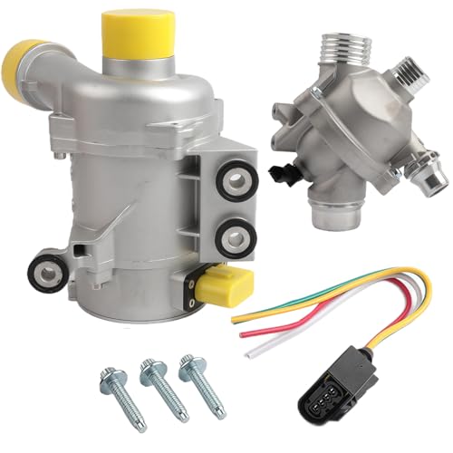 Water Pump Aluminum Thermostat Kit 11517586925 Compatible with BMW 328i 328xi 325i 325xi 330i 330xi 525i 528i 528xi 530i X3 X5 E91 E90 N51 N52 Replace11517521584 11517563183 11537549476 11537536655