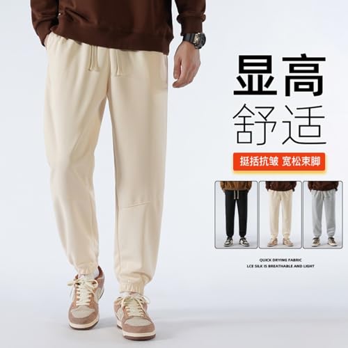 Pantalon de jogging décontracté pour hommes coupe ample coton gris - 4