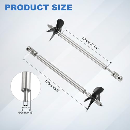 Kit de montaje de eje de transmisión universal de 150mm con hélice de acero de 4 palas 2