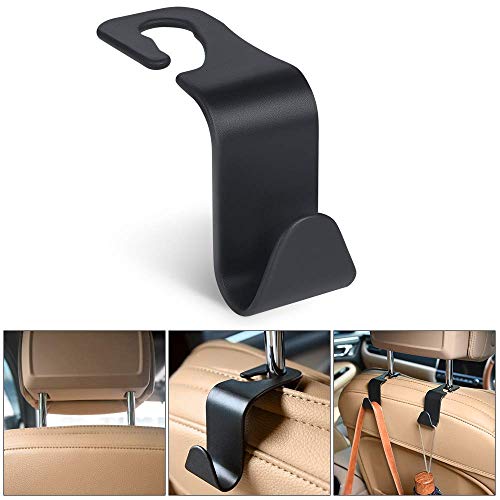 Miniatura 7 de Uraqt Ganchos Para Asiento De Coche, 4pcs Gancho De Asiento Trasero De Coche, Ganchos Para Reposacabezas De Coche, Negro Multifuncionales Accesorios Coche, Para Bolsas, Monedero, Botellas De Agua