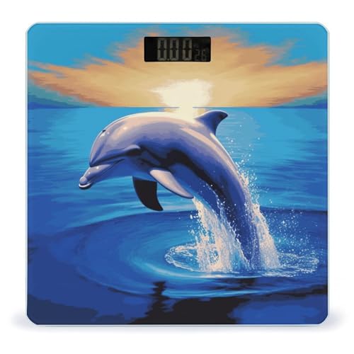 Báscula de baño Elegant Dolphin con pantalla LCD y vidrio templado miniatura 1