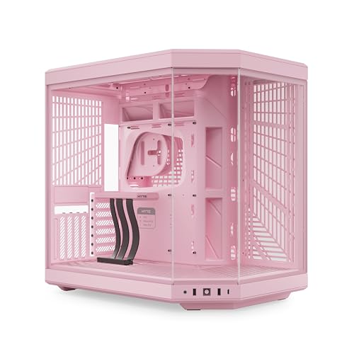Image of HYTE Y70 Modern Aesthetic Gaming PC Case -Panoramic Glass | High-Airflow Design | Cable Management | Dual Chamber ATX Mid-Tower Chassis | 10 Fan Capacity | Luxury PCIe 4.0 Riser Cable- Strawberry /Pink