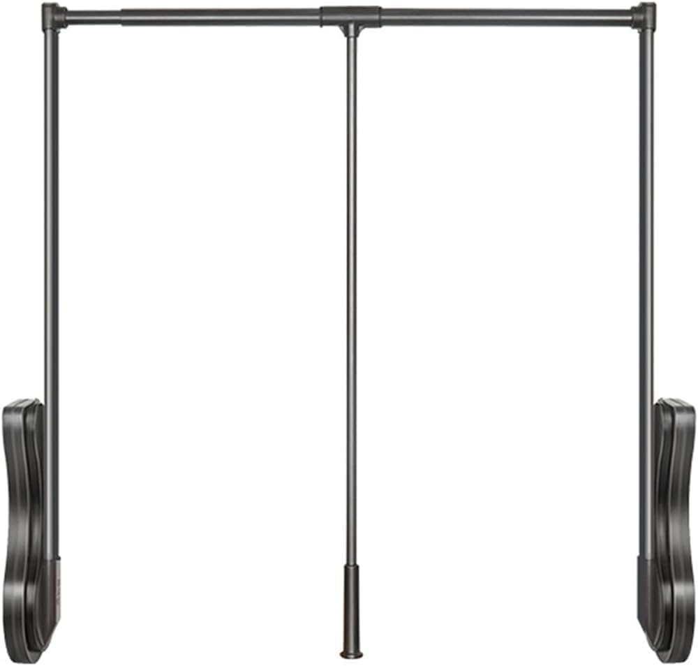 Wyciągany drążek do szafy, wytrzymały, regulowany, 48–89 cm, wieszak do wieszania ubrań, szafa, bar, organizer, system przechowywania, montowany z boku, rozszerzony, szary, kawowy, kolor 700