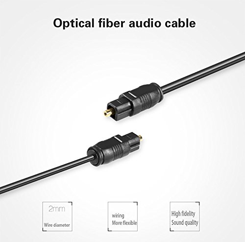 Qicheng&Lys Toslink Digital Optical Spdif Audio Cable, Optical Audio Cable (16Ft) #TOP5