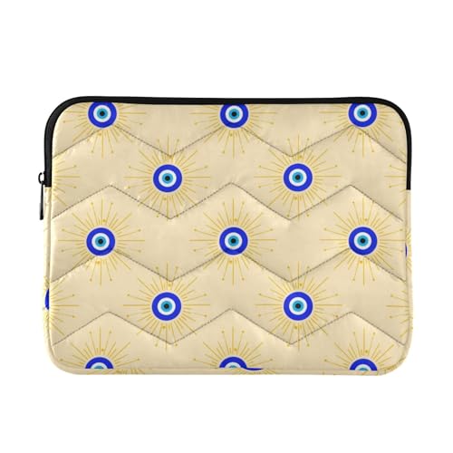 Funda para portátil 13-14 pulgadas Boho Evil Eyes Yellow miniatura 1