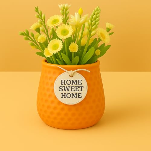Image of Yo Green Ceramic Plant Pot for Indoor & Outdoor, Modern Planter for Home & Office Decor, Durable, Stylish Finish, Ideal for Tabletop, Shelf, Balcony, Great Gift Idea (Citrus, 4 Inches)