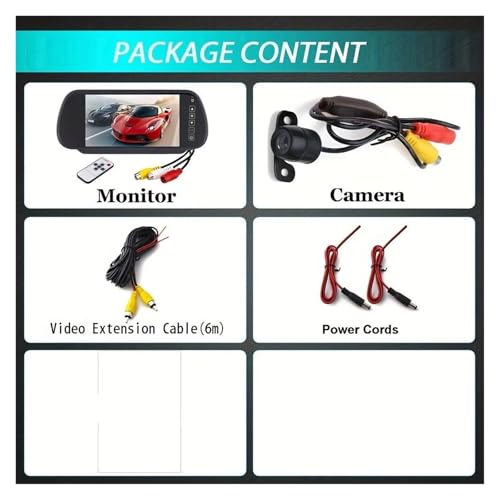 Caméra de recul sans fil avec écran miroir 7 pouces HD pour vision nocturne camion et voiture - 5
