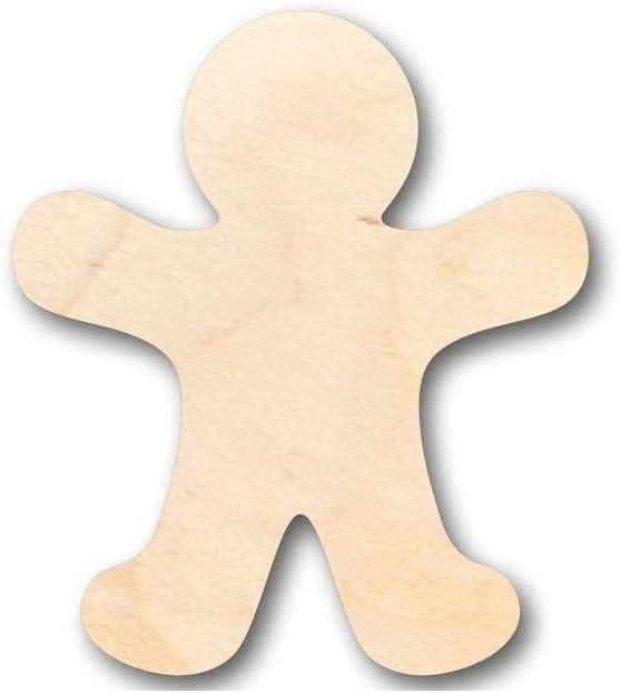 Unfinished Wood Gingerbread Man Shape Candy Holiday Craft up to 46" DIY 16" / 3/4"