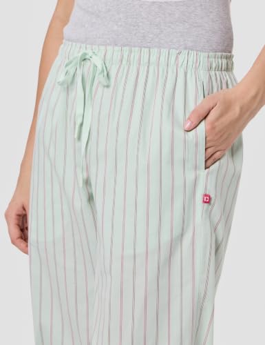 Image of Enamor Mid Rise Full Length Adjustable Drawstring Hangout Pant for Women - Relaxed Fit, Combed Cotton - E4A5
