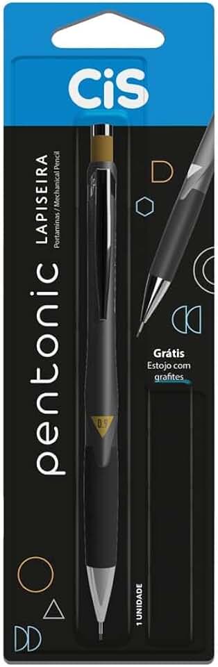 Lapiseira Profissional Pentonic 0.9 - Preta - Blister com 1 unidade + 1 tubo de grafite