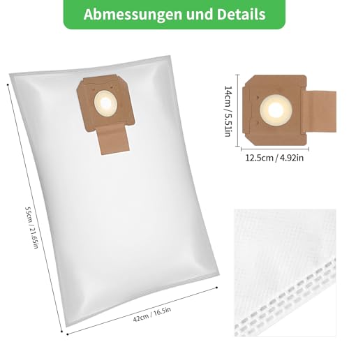 10 Staubsaugerbeutel für GAS 35 L AFC/L SFC+/M AFC Bosch Professional Beutel