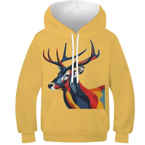 Sweat à capuche cerf coloré vêtement enfant chaud et confortable
