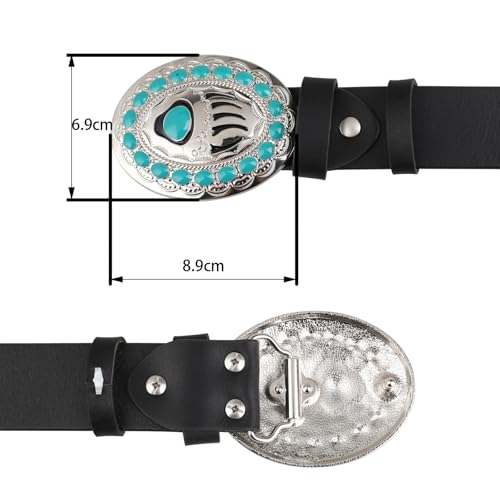 Western Belts for Woman Men, Cowboy Cowgirl Belt Genuine Leather Belt for Jeans Pants Rodeo Men's Gifts2