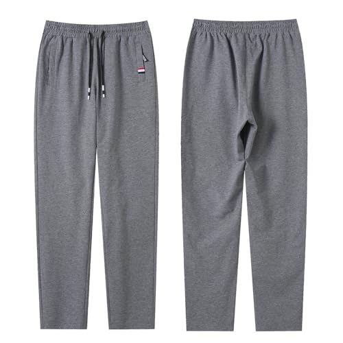 FGFD&OU Jogginghose Herren Sporthose Lang Baumwolle Freizeithose Trainingshose Männer Fitness Joggers Sport Hosen Sweatpants Laufhose Yogahose Sweathose (Tiefgrau, XL)