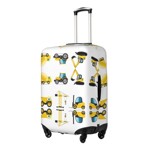 Cartoon Heavy Machinery Truck Print Luggage Suitcase Cover Protector Luggage Washable Covers With Concealed Zipper2
