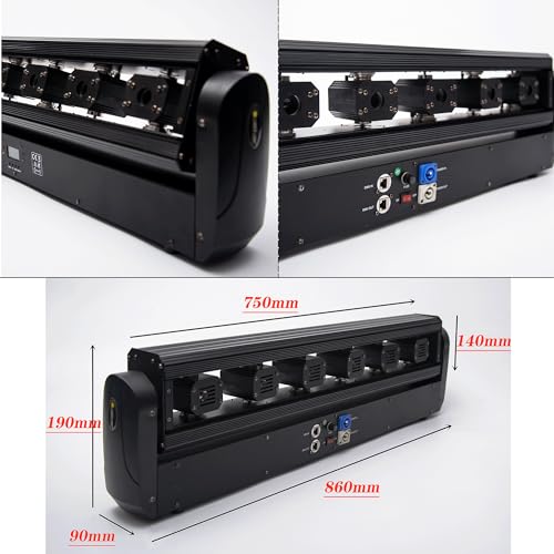 6Eye Moving Head Red Light Bar Stage Red Beam DJ Lights Bar Wall Washer Light w/DMX Control Auto Sound Activated, for Party Disco Christmas Wedding Music Festival Birthday Dancing by YANGHOPES - Image 6