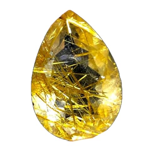 Pierre rutile dorée poire 31mm pour créer votre collier personnalisé
