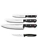 Produktbild Wüsthof Starter Messer Set Gourmet 3tlg + 1 x SCHARFsinnig Pizza- und Steakmesser
