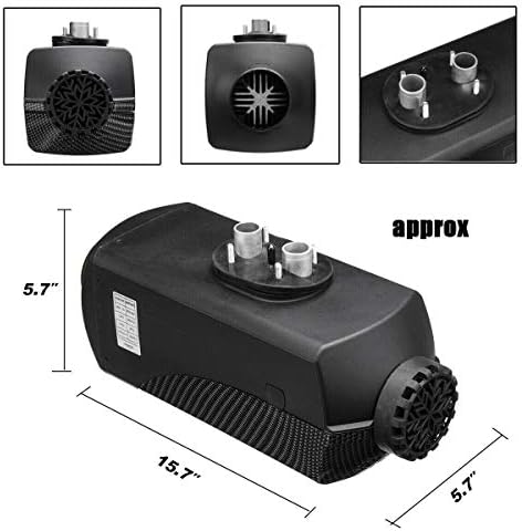 Jacgood 5000W Parking Heater Kit, 5KW 12V Diesel Air Heater, LCD Temperature Monitor Remote Control And 10L Fuel Tank For RV Truck, Boat, Bus, Car Trailer, RV Quick Heating (Black)