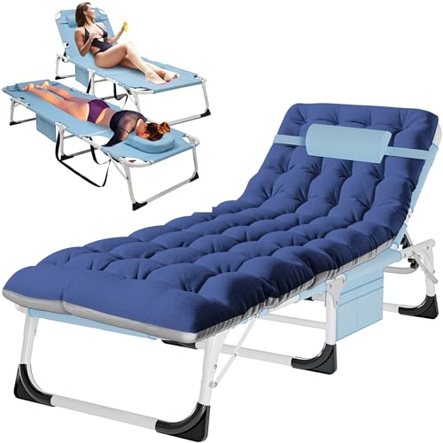 H&ZT Folding Lounge Chair Face Opening – Adjustable Outdoor