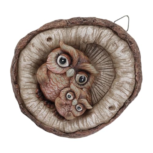 TOBBOMEY Sculpture De Hibou Suspendue en Résine Réaliste, Décoration Jardin Compacte, Figure De Hibou Mignonne, Ornement Suspendu Léger Et Sécuritaire pour Mur Et Cour, Décor Extérieur Élégant