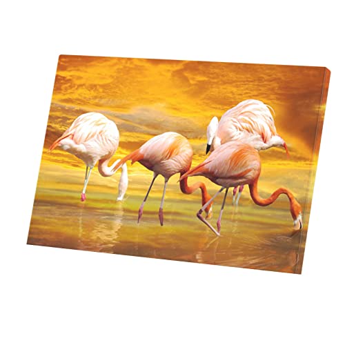Toile Imprimée Flamants Roses Haute Définition Déco Chic