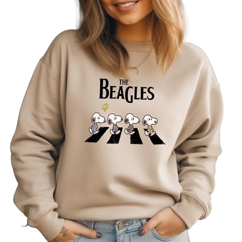 Abbey Road Inspired Sweatshirt, The Beagles Sweatshirt, Fall Dogs Sweater, Funny Beatles Inspired Apparel Multicolor