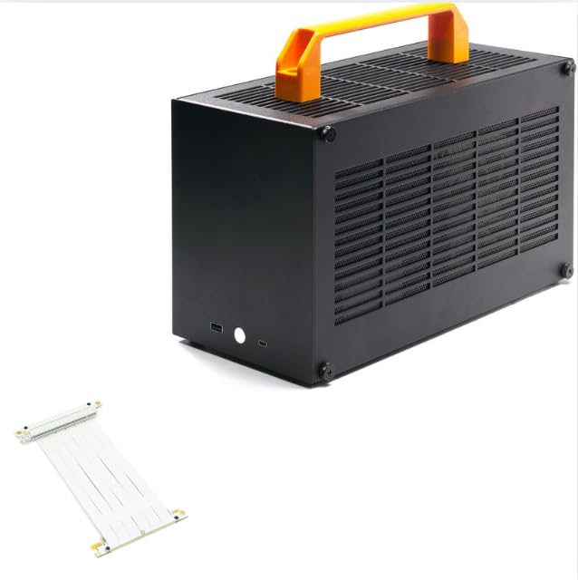 Gabinete SGPC K49BL Negro Mini ITX con Cable Riser PCIe 3.0 X16 de 18.5 cm miniatura 1
