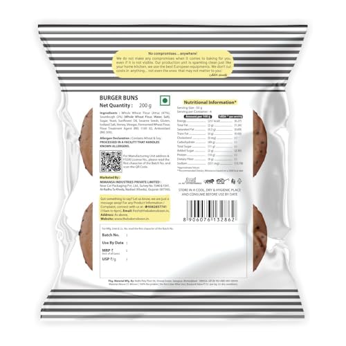 The Baker's Dozen Burger Buns- Pack of 4, 200G
