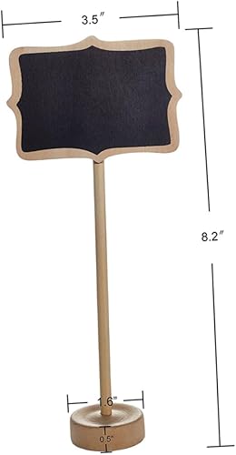 Miniatura 6 de WOFASHPURET Paquete de 10 pizarras para exhibición de alimentos, pizarra de tiza para niños, etiquetas de alimentos para bufé, pizzarrones para