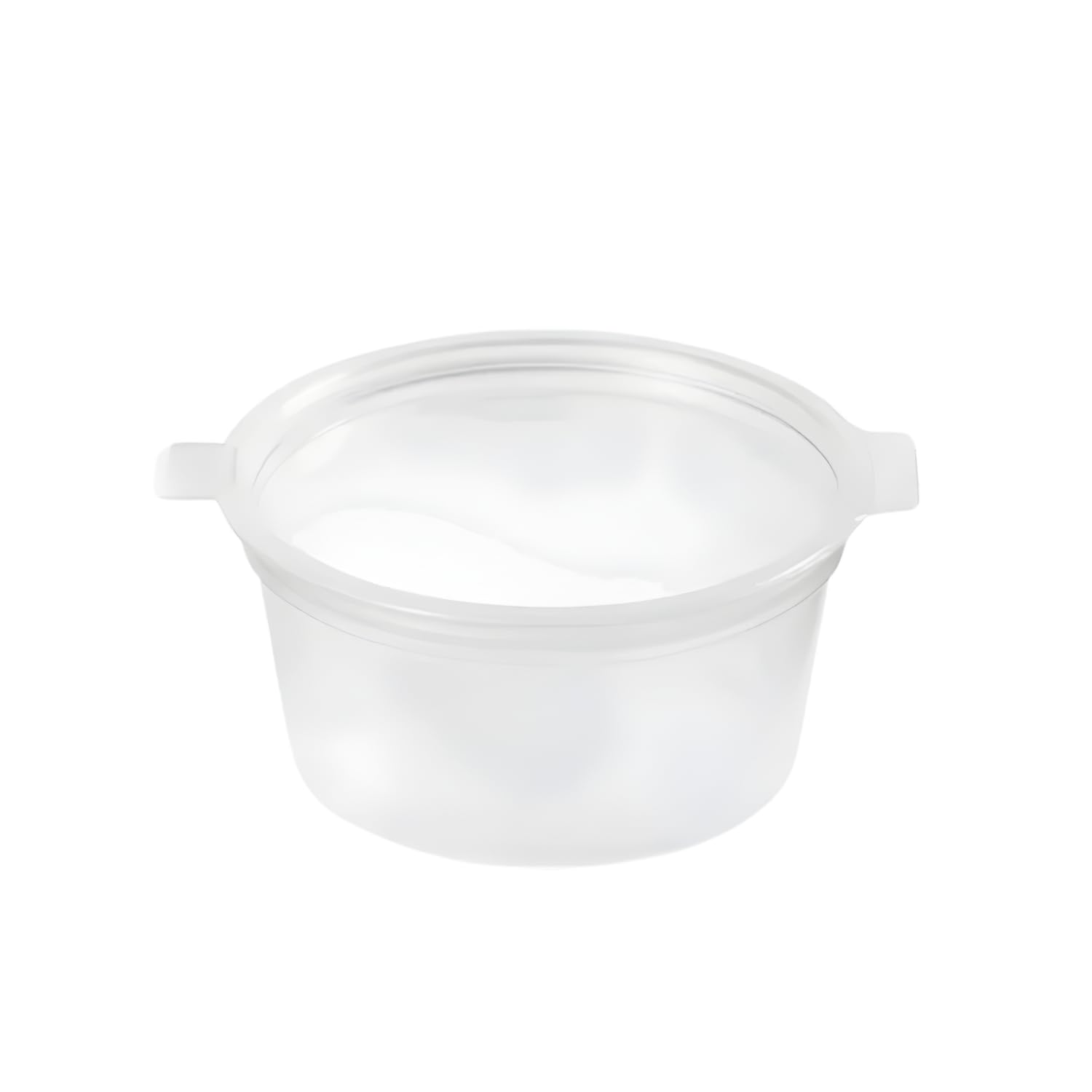 100PCS 1oz ROUND PLASTIC CONTAINERS WITH HINGED LIDS | TRANSPARENT FOOD GRADE BPA FREE | REUSABLE MICROWAVE FREEZER DISHWASHER SAFE | IDEAL FOR SAUCES ETC | RESTAURANTS TAKEAWAYS HOME KITCHENS