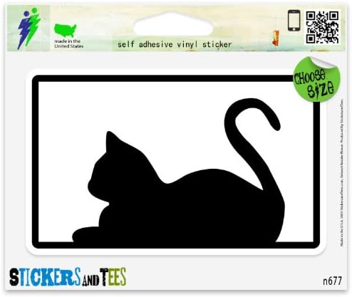 Amazon.com: Cat Silhouette Rectangle Car Sticker Indoor Outdoor 5