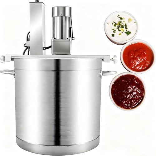 Stainless Steel Electric Food Mixer, Automatic Stirrer for 20L Jam, Sauce, Soup & Beverage - Commercial High-Performance Mixer for Chili Sauce & Porridge Preparation